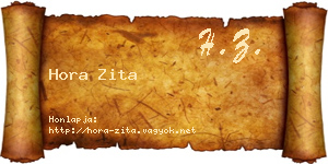 Hora Zita névjegykártya
